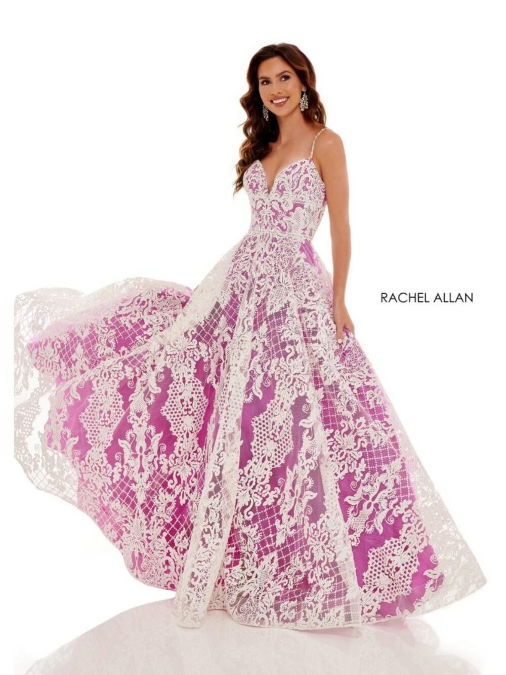 NWT Size 12 Rachel Allan Prom Orchid/Raspberry Dress